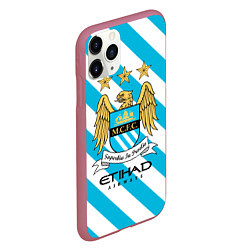 Чехол iPhone 11 Pro матовый Манчестер Сити, цвет: 3D-малиновый — фото 2