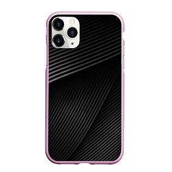 Чехол iPhone 11 Pro матовый МЕТАЛЛИЧЕСКИЕ ПОЛОСЫ, цвет: 3D-розовый