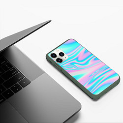 Чехол iPhone 11 Pro матовый WAVES, цвет: 3D-темно-зеленый — фото 2