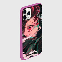 Чехол iPhone 11 Pro матовый Клинок рассекающий демонов, цвет: 3D-фиолетовый — фото 2