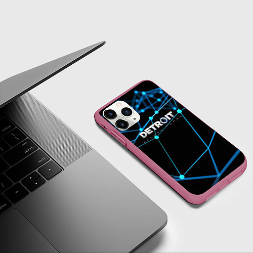 Чехол iPhone 11 Pro матовый Detroit:Become Human / 3D-Малиновый – фото 3