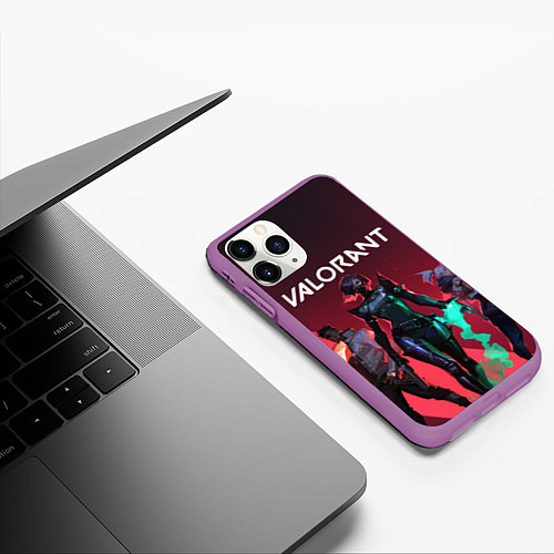 Чехол iPhone 11 Pro матовый Valorant / 3D-Фиолетовый – фото 3