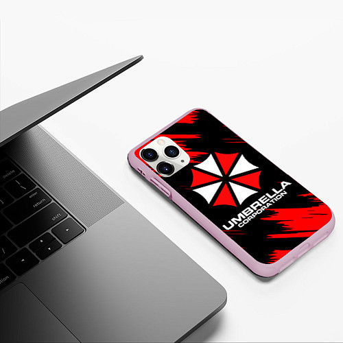 Чехол iPhone 11 Pro матовый Umbrella Corporation / 3D-Розовый – фото 3