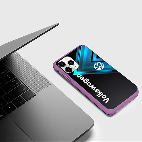 Чехол iPhone 11 Pro матовый Volkswagen / 3D-Фиолетовый – фото 3