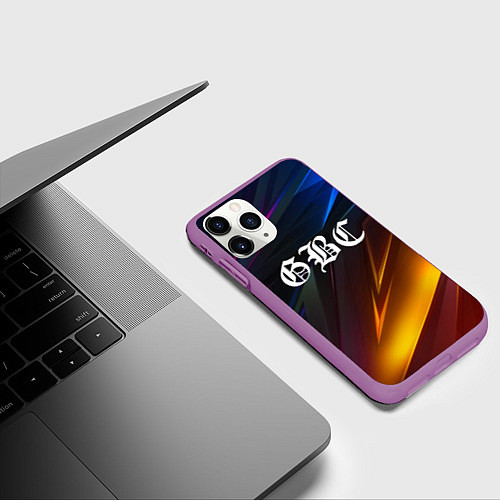 Чехол iPhone 11 Pro матовый LIL PEEP / 3D-Фиолетовый – фото 3