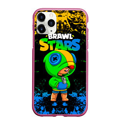 Чехол iPhone 11 Pro матовый Leon Brawl Stars, цвет: 3D-малиновый