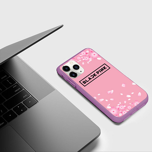 Чехол iPhone 11 Pro матовый BLACKPINK / 3D-Фиолетовый – фото 3