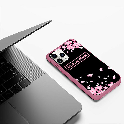 Чехол iPhone 11 Pro матовый BLACKPINK / 3D-Малиновый – фото 3