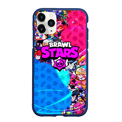 Чехол iPhone 11 Pro матовый BRAWL STARS, цвет: 3D-тёмно-синий