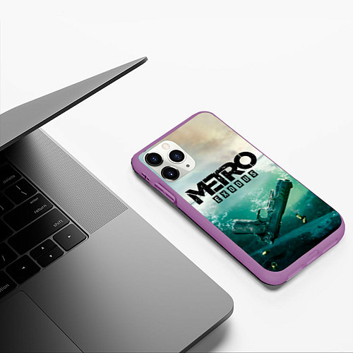 Чехол iPhone 11 Pro матовый METRO EXODUS / 3D-Фиолетовый – фото 3