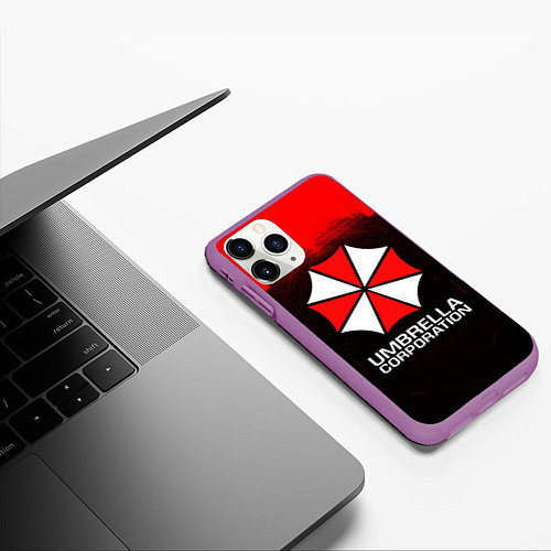 Чехол iPhone 11 Pro матовый UMBRELLA CORP / 3D-Фиолетовый – фото 3