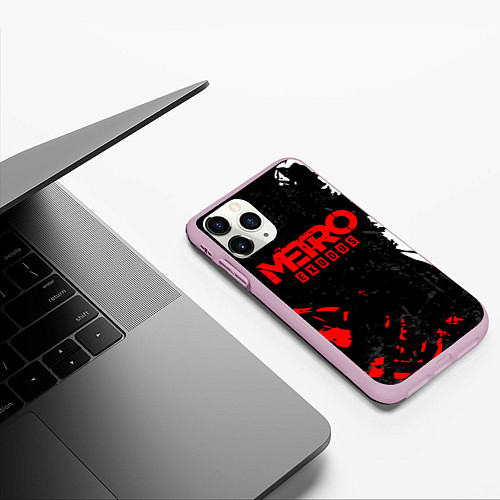 Чехол iPhone 11 Pro матовый METRO EXODUS / 3D-Розовый – фото 3