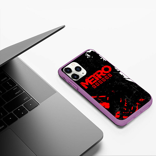 Чехол iPhone 11 Pro матовый METRO EXODUS / 3D-Фиолетовый – фото 3