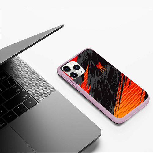 Чехол iPhone 11 Pro матовый Liverpool F C / 3D-Розовый – фото 3