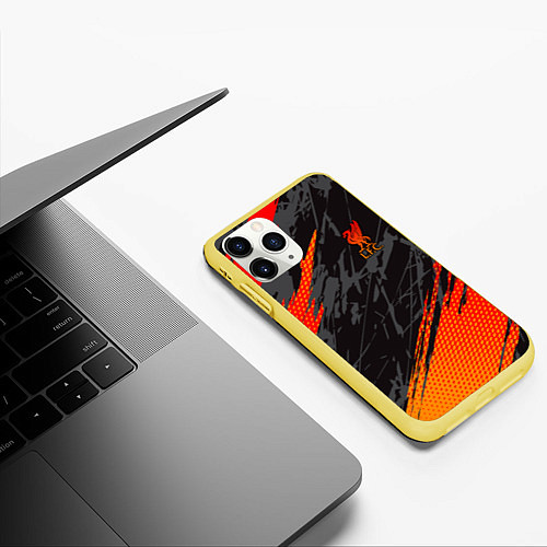 Чехол iPhone 11 Pro матовый Liverpool F C / 3D-Желтый – фото 3