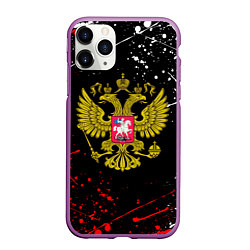 Чехол iPhone 11 Pro матовый РОССИЯ, цвет: 3D-фиолетовый