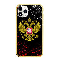 Чехол iPhone 11 Pro матовый РОССИЯ, цвет: 3D-желтый