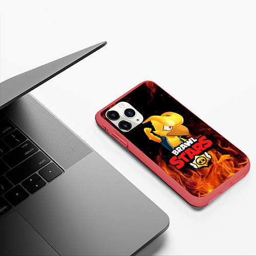 Чехол iPhone 11 Pro матовый BRAWL STARS CROW PHOENIX / 3D-Красный – фото 3