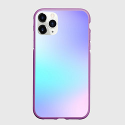 Чехол iPhone 11 Pro матовый Небесно голубой градиентный, цвет: 3D-фиолетовый