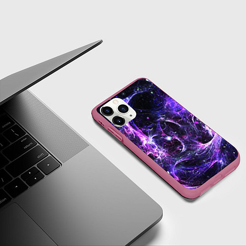 Чехол iPhone 11 Pro матовый SPACE / 3D-Малиновый – фото 3