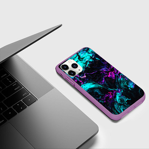 Чехол iPhone 11 Pro матовый ABSTRACT / 3D-Фиолетовый – фото 3