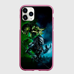 Чехол iPhone 11 Pro матовый PREDATOR, цвет: 3D-малиновый