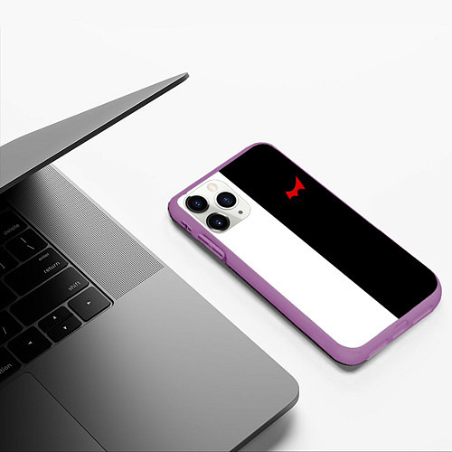 Чехол iPhone 11 Pro матовый Monokuma / 3D-Фиолетовый – фото 3