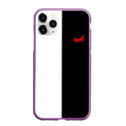 Чехол iPhone 11 Pro матовый Monokuma, цвет: 3D-фиолетовый