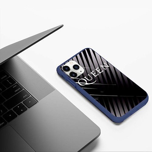 Чехол iPhone 11 Pro матовый Queen / 3D-Тёмно-синий – фото 3