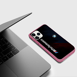Чехол iPhone 11 Pro матовый BMW PERFORMANCE, цвет: 3D-малиновый — фото 2