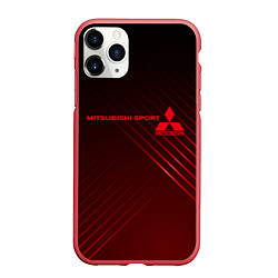 Чехол iPhone 11 Pro матовый MITSUBISHI, цвет: 3D-красный