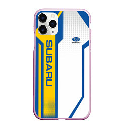 Чехол iPhone 11 Pro матовый Subaru Driver team, цвет: 3D-розовый