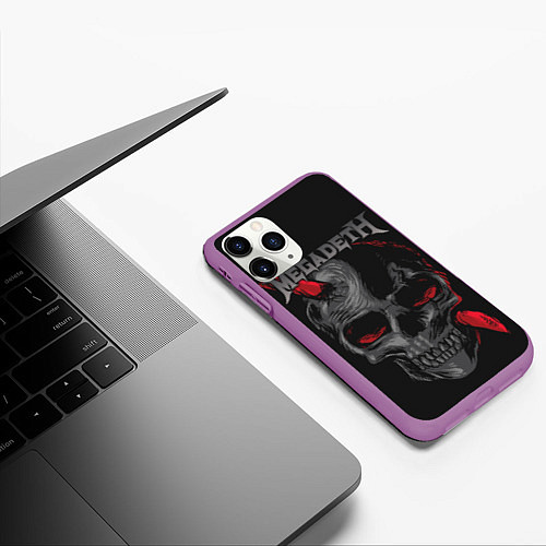 Чехол iPhone 11 Pro матовый Megadeth / 3D-Фиолетовый – фото 3