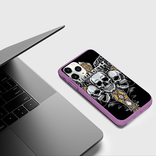 Чехол iPhone 11 Pro матовый Megadeth / 3D-Фиолетовый – фото 3