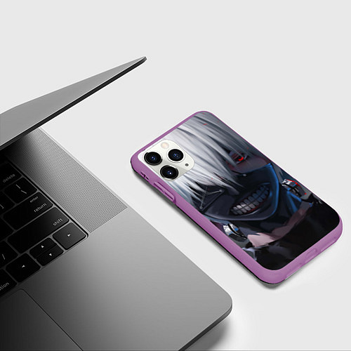 Чехол iPhone 11 Pro матовый TOKYO GHOUL / 3D-Фиолетовый – фото 3