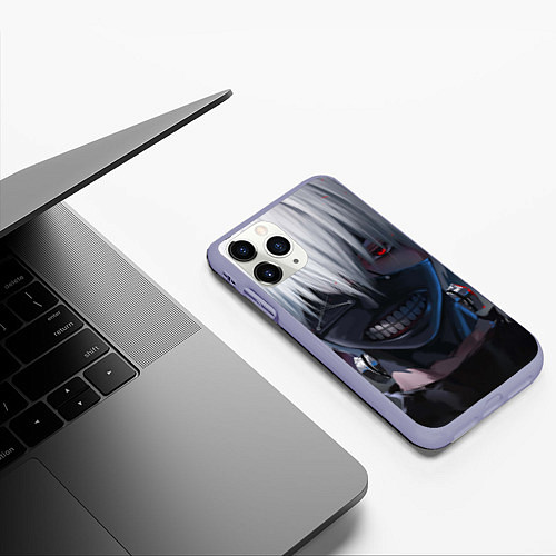 Чехол iPhone 11 Pro матовый TOKYO GHOUL / 3D-Светло-сиреневый – фото 3