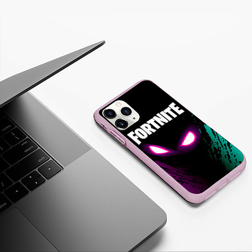 Чехол iPhone 11 Pro матовый FORTNITE / 3D-Розовый – фото 3