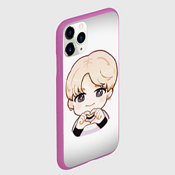 Чехол iPhone 11 Pro матовый BTS, цвет: 3D-фиолетовый — фото 2
