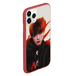 Чехол iPhone 11 Pro матовый BTS, цвет: 3D-красный — фото 2