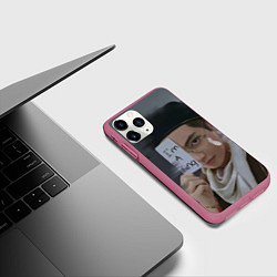 Чехол iPhone 11 Pro матовый BTS, цвет: 3D-малиновый — фото 2