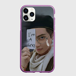 Чехол iPhone 11 Pro матовый BTS, цвет: 3D-фиолетовый