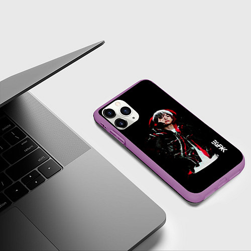 Чехол iPhone 11 Pro матовый BTS / 3D-Фиолетовый – фото 3