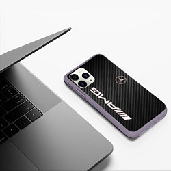 Чехол iPhone 11 Pro матовый MERCEDES CARBON, цвет: 3D-серый — фото 2