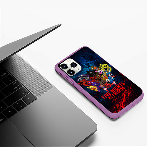 Чехол iPhone 11 Pro матовый Five Nights At Freddys / 3D-Фиолетовый – фото 3