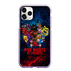 Чехол iPhone 11 Pro матовый Five Nights At Freddys, цвет: 3D-светло-сиреневый