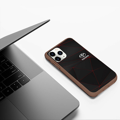 Чехол iPhone 11 Pro матовый TOYOTA / 3D-Коричневый – фото 3
