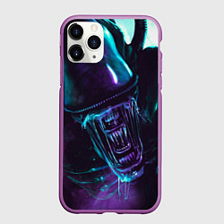 Чехол iPhone 11 Pro матовый ЧУЖОЙ, цвет: 3D-фиолетовый