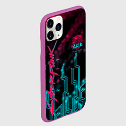 Чехол iPhone 11 Pro матовый CYBERPUNK, цвет: 3D-фиолетовый — фото 2