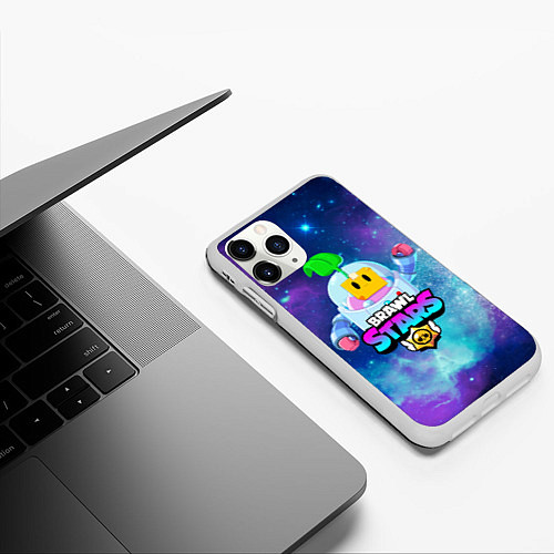 Чехол iPhone 11 Pro матовый BRAWL STARS SPROUT / 3D-Белый – фото 3