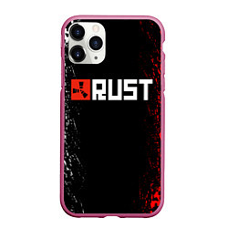 Чехол iPhone 11 Pro матовый RUST, цвет: 3D-малиновый